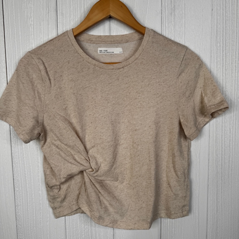 OAK + FORT Knot Front Short Sleeve T-Shirt